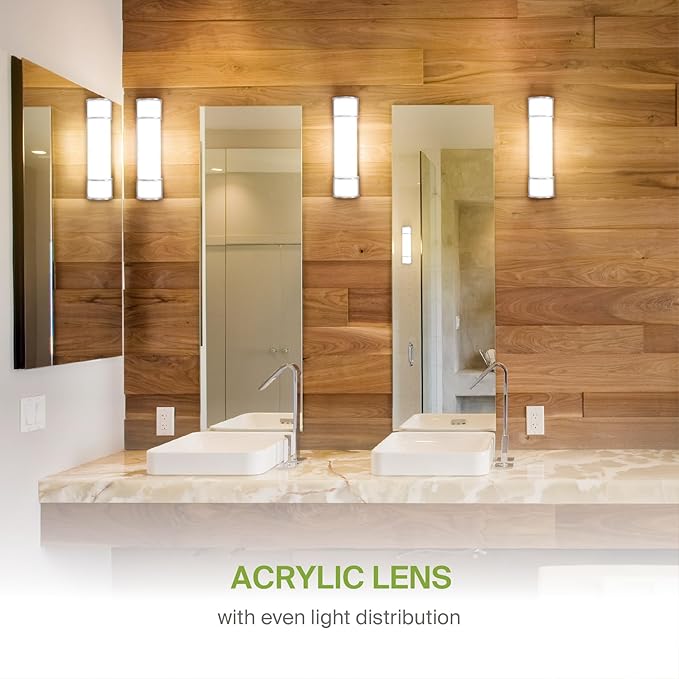 ASD LED 24" Vanity Flush Mount Light Fixture, Linear Bathroom Lighting Bar | 3CCT, Dimmable, ETL Listed | 25W 2600LM 3000-5000K 100-277V | Long Tube Bath Wall Sconce Over Mirror | Nickel