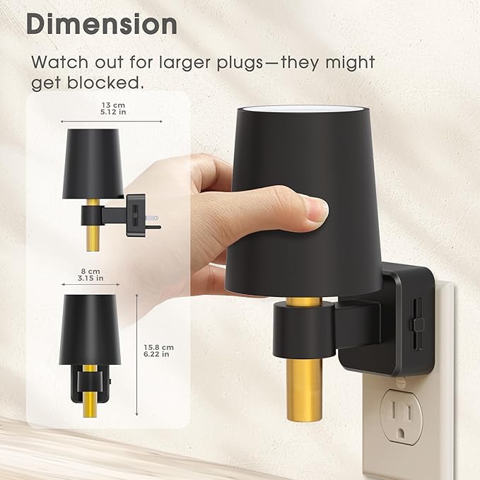 Night Light, Night Lights Plug into Wall, Dusk to Dawn Sensor, Soft White 3000K, 0-100LM, Plug in NightLight, Vintage Night Light Lamp for Hallway Bedroom Stairway