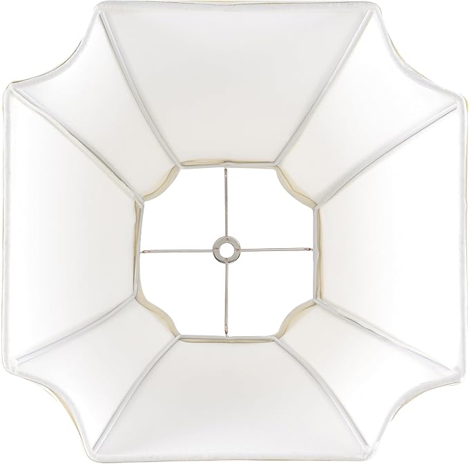 GO&SO Square Octagonal Lamp Shades for Table Lamps and Floor Lamps Replacement, 6.5x13.2x10.6", Cream-Yellow Lampshade for Bedroom Lamps Living Room.Handcrafted, Easy Assembly Required (Set of 2)