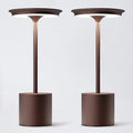 2Pack Cordless Table Lamp, Portable Rechargeable 6000mAh Outdoor Table Lamp, 3 Color Stepless Dimming Battery Powered Lamp, LED Table Light for Dinner/Bedroom/Restaurant/Outdoor (2Pack Rust)