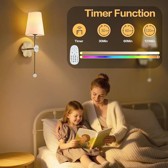 Battery Operated Wall Sconces,Crystal Plum Blossom Decor Rechargeable Wall Lights Set of 2 with Detachable and Remote Cordless Wall Sconce Indoor for Bedroom Living Room Hallway Stairs Gold