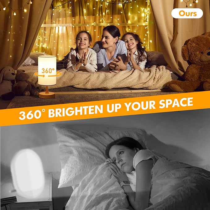 Light Therapy Lamp, 10000 Lux Light with Remote Control, 3 Color Temperature & 4 Brightness Level & Timer, Daylight Lamp for Home, Office, Decoration(Wood Base White Shade)