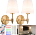 Battery Operated Wall Sconces Set of Two, Wireless Battery Wall Light with 10000mAh RGB Dimmable Magnetic Bulb and Remote, Rechargeable Sconce Wall Decor for Bedroom Living Room Hallway