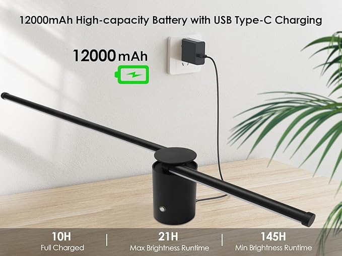 39.4 Inch Battery Operated Wall Sconces Set of Two, 12000mAh Rechargeable Wall Sconce with Remote Control, Dimmable LED Wireless Wall Lights for Bedroom, Living Room, 15 Colors, 180° Rotate, Black
