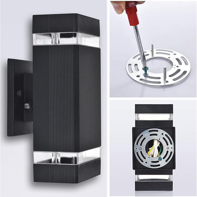 Modern LED Outdoor Wall Lights, Dusk to Dawn Outdoor Lighting Fixtures Wall Mount - ETL Listed,Aluminum Waterproof Front Door Lights 5000k - Up Down Light Fixture for Porch, Patio