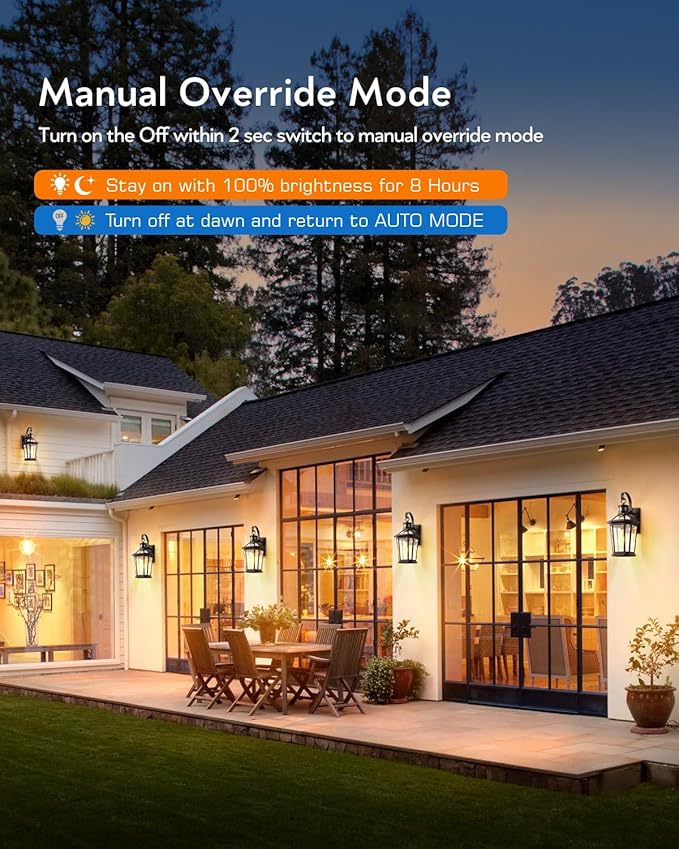 VIANIS Motion Sensor Outdoor Lights, 2 Packs Oil Rubbed Bronze Dusk to Dawn Outdoor Wall Lights Exterior, 100% Anti-Rust Aluminum Front Porch Wall Lantern, Modern Outdoor Wall Sconce for House, E26