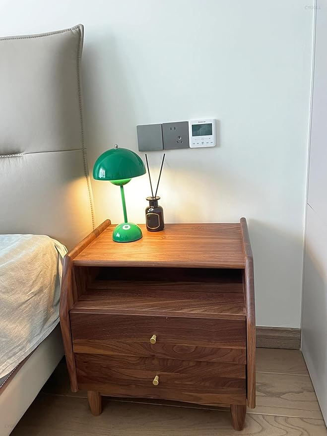 Flowerpot Lamp Modern Flower Bud 12" Cordless Touch Dimmable 2600mAh Rechargeable Desk Lamps Nordic Minimalist Mushroom Lamps Retro Nightstand Bedside Lamp for Bedroom Living Room(Signal Green)