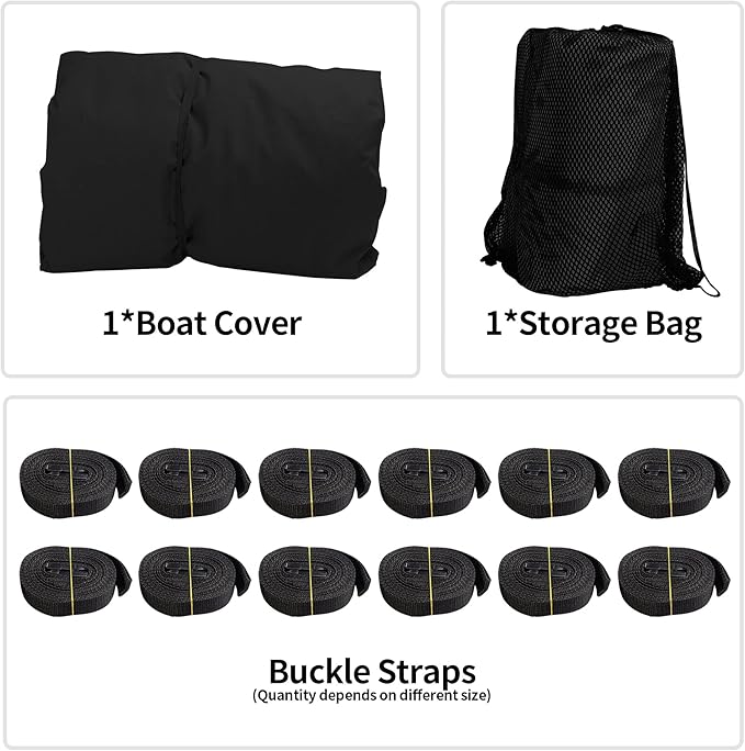 iCOVER Trailerable Boat Cover- 20'-23' 800D Water Proof Heavy Duty, Fits V-Hull, Fish&Ski, Pro-Style, Fishing, Utiltiy, Runabout, Bass Boats, up to 20ft-23ft Long X 100" Wide