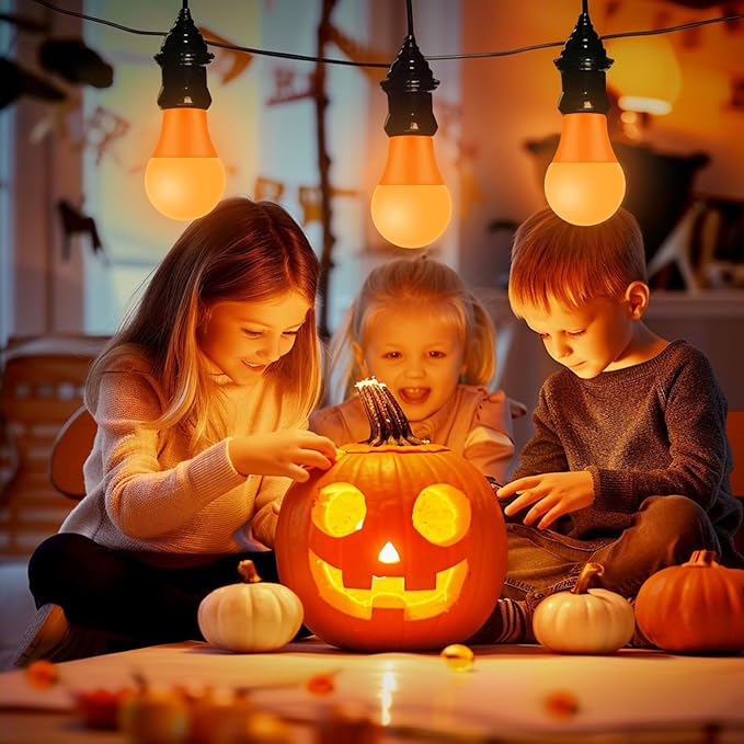 Orange Purple Light Bulbs - [ 4 Pack ]- 9W（60W Equivalent） E26 Base LED Halloween Light Bulb for Festivals Party Halloween Christmas Bar Events Home Decor