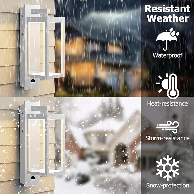 2 Pack Outdoor Wall Light Fixtures, Motion Sensor Outdoor Lights, Exterior Waterproof Wall Lanterns, Waterproof Motion Lights for Outside Front Door Patio Garage