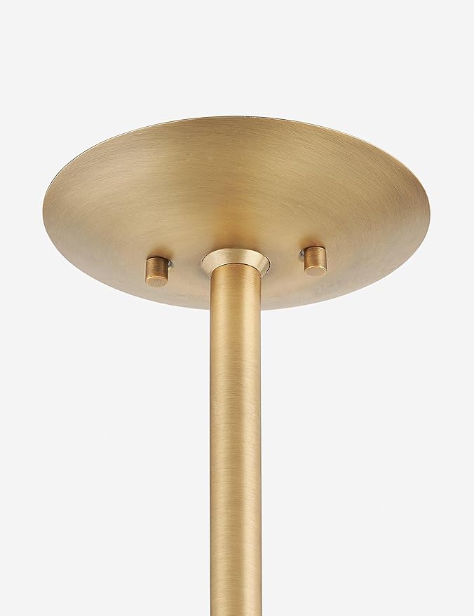 Modern Brass Pendant Light – Mid Century Hanging Ceiling Lamp with Dual Dome Shade – Warm Ambient Lighting Fixture for Kitchen Island, Dining Room, Living Room, Bedroom (Blackened Brass)