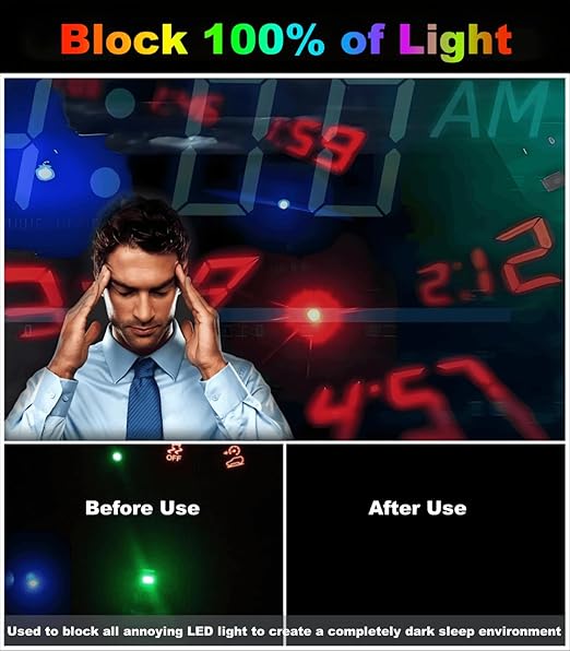 Blackout Tape 2inch x 66 Feet Light Blocking Sticker 100% Full Black Out Masking Tape for Electronics, Cover LED Indicator, Shielding Glare, Window Shading, Lamp Strips Shade, Backlight Sheet Dimming