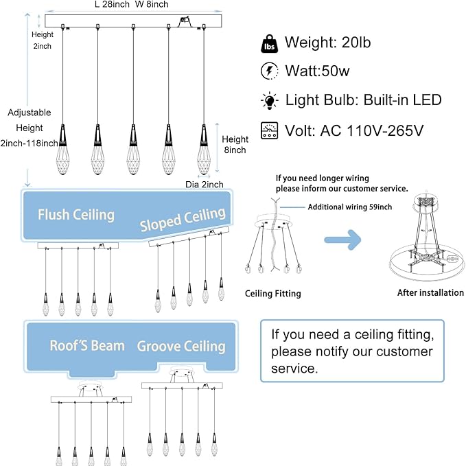 10-Lights Modern Rectangular Chandelier LED Gold Rectangular Pendant Light Fixture Raindrop Chandelier for Dinning Room Staircase Living Room Foyer