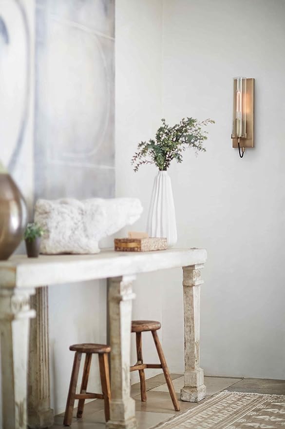 Hinkley Ryden 37850HB Indoor Wall Sconce - Sleek, Slender, Singular Light with Industrial Touches - Heritage Brass