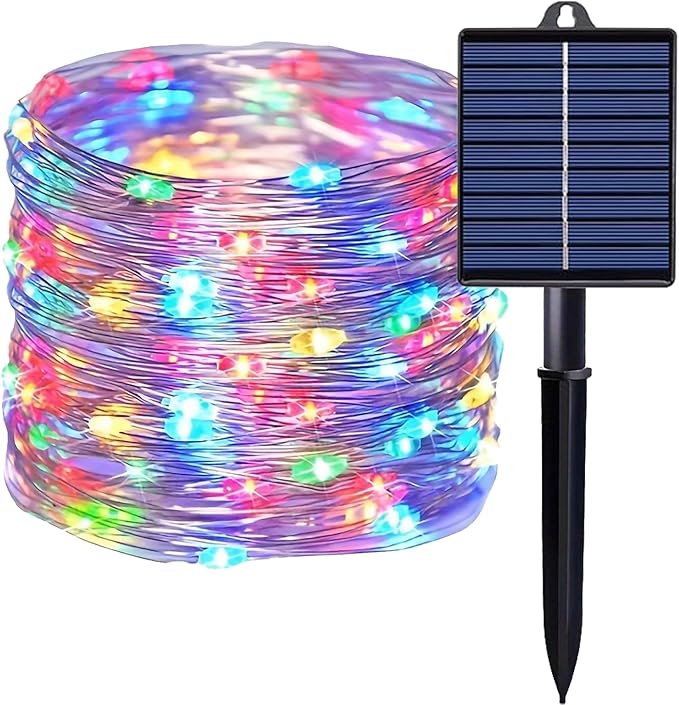 Solar String Lights Outdoor, 106 FT 300 LED Solar Christmas Fairy Lights Outside Waterproof 8 Modes, Xmas Tree Light for Patio Garden Party Backyard Wedding Holiday Decor, Multicolor
