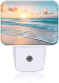 Sunrise Over Beach Plug in Night Lights, Beautiful Beach Nightlight Plug Into Wall Dusk to Dawn Sensor for Kid Girls Boys Women Men Bedroom, Hallway, Kitchen, Bathroom, Stairs Decor