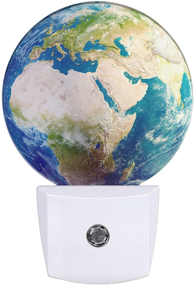 Plug-in Earth Night Light Earth Globe Night Lights Plug into Wall with Auto on/Off Sensor, 0.5W LED Nightlight for Bedroom Bathroom Kitchen Hallway
