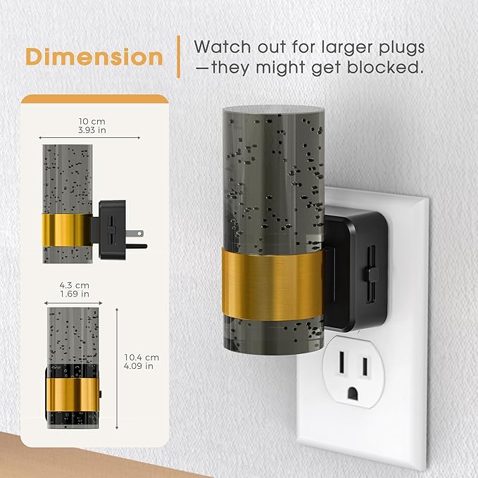 Briignite Night Light, Dimmable Night Lights Plug into Wall, LED Night Light with 0-100 LM Adjustable Brightness, 3000K Automatic Plug in Night Lights with Dusk to Dawn Sensor, for Bathroom Hallway