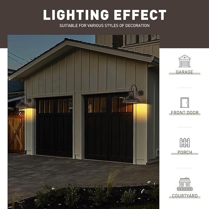 zeyu 2 Pack Barn Lights Outdoor, Outdoor Wall Sconces for Porch Patio, 18" Farmhouse barn Lights in Oil Rubbed Bronze Finish, 016-1BL-2 ORB