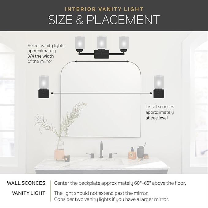 Kichler Benno 4-Light Vanity, Modern Light with Opal Glass in Champagne Bronze, for Bathroom or Powder Room (8.75" x 34"), 55173CPZ