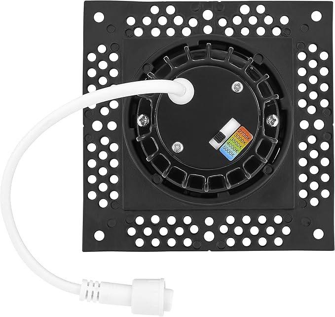 Maxxima 2” Trimless Ultra-Thin Recessed Anti-Glare LED Downlight Canless IC Rated 600 Lumens 5 Color Temperature Selectable 2700K/3000K/3500K/4000K/5000K Dimmable 5 CCT Black Square Slim J-Box Incl