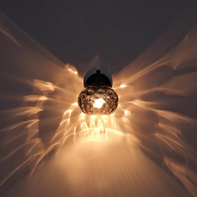 Matte Black Wall Sconce Light Smoked Hammered Glass Vanity Lighting Modern Grey Shade Wall Lamp for Bathroom Over Mirror