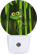 Cute Frog Night Light,Green Forest Night Lights Plug into Wall for Kitchens Toilets Bedroom Decorative Half Round Nightlight Led Lamp 0.5W Sleep Friendly