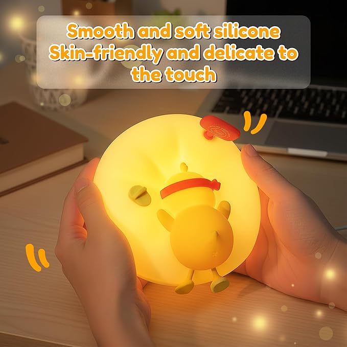 Duck Night Light for Kids - 3 Level Dimmable Nursery Nightlight Cute Sofa Duck Lamp Rechargeable Bedside Touch Lamp, Silicone Cute Night Light for Toddler Baby Kids Room Decor (30 min Timer)