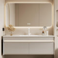 40IN Floating Bathroom Vanity - Modern Freestanding Bathroom Vanity Set with Ambient Light Intelligent Mirror Cabinet & Large Capacity Storage | Bathroom Sink Cabinet with Intelligent Defogging