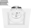 Maxxima 6” Trimless Ultra-Thin Square Recessed Anti-Glare LED Downlight, Canless IC Rated, 1800 Lumens 5 Color Temperature Selectable 2700K/3000K/3500K/4000K/5000K Dimmable, 90 CRI, J-Box Included