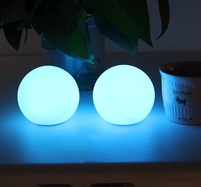 YESIE 2Packs Floating Pool Lights,Rechargeable 3-Inch LED Orb Lamp,150°F Duable Material,Bathtub Accessories,16 Colors,Remote Control,Fortune Teller Ball, Juggling Poi Ball, Hot Tub Light