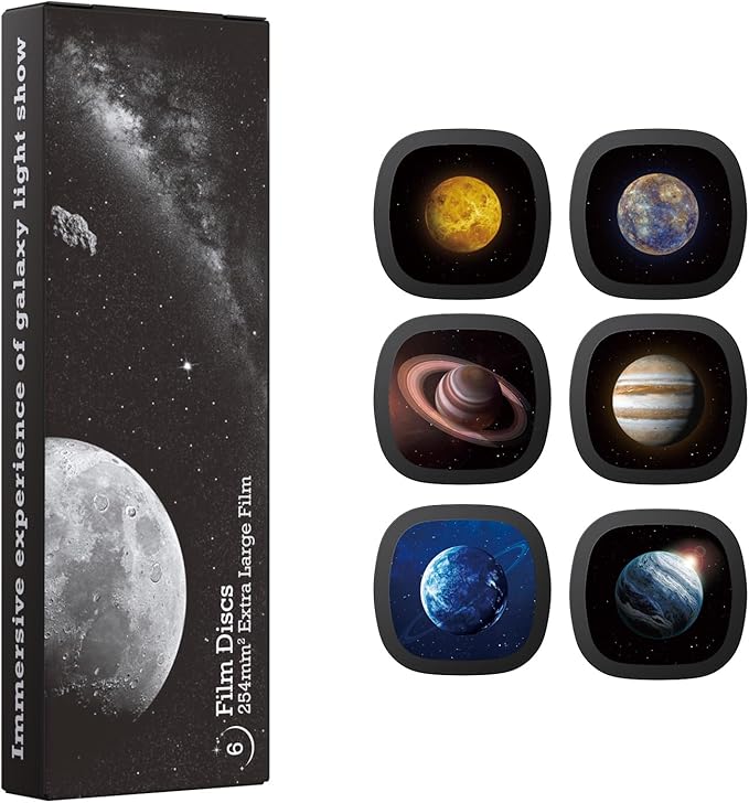 Galaxy Projector Disc – Ultra HD Projector Slide, Compatible with Ainael Galaxy Projectors and Model SKE-TKQ01 & BL-DQY02 Projectors – 6 Disc Set (Solar System)