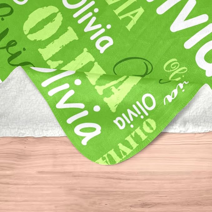 Gudina Personalized Name Blankets Custom Blanket with Name Customized Flannel Blanket Gifts for Kids Boys Girls Children Baby