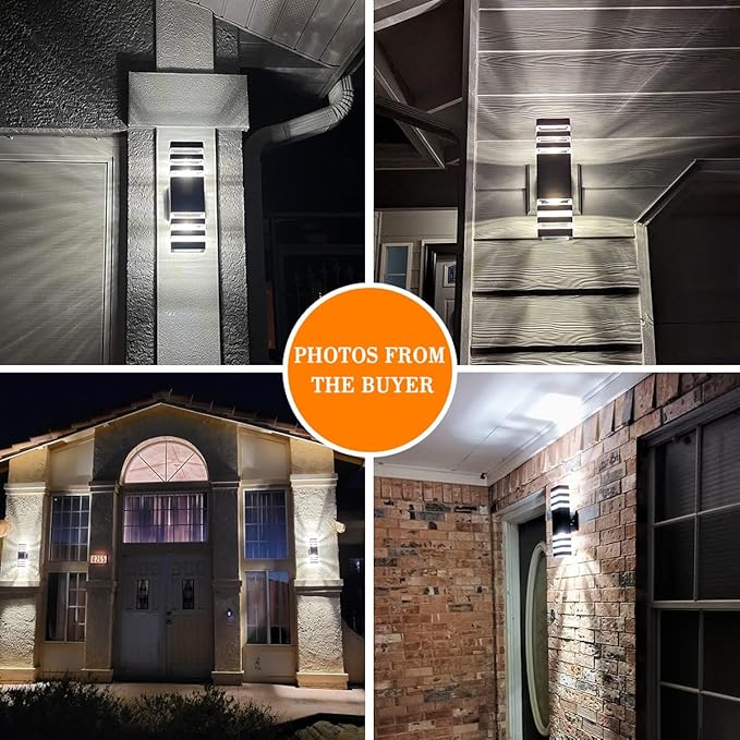 4 Pack Square Up and Down Lights Outdoor Light Fixture,14W IP65 3000K 1100LM Warm White,Porch Lights Outdoor, Aluminum Outdoor Sconce Lights,Exterior Lights for House Porch Garage