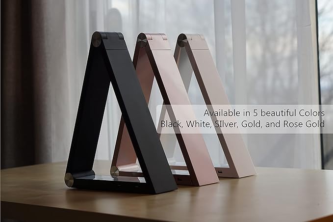 Modern LED Desk Lamp with Dimmable Light Control Wireless Charging and 2 USB Ports for Home Office Dorms Bedroom Reading Light (Rose Gold)
