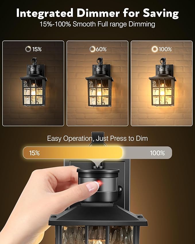 VIANIS Outdoor Wall Lantern With Motion Sensor, Dusk To Dawn Exterior Light Fixtures Wall Mount, LED Outdoor Porch Light, Anti-Rust 100% Aluminum Modern Black Outdoor Sconce Lights for Garage,Entryway