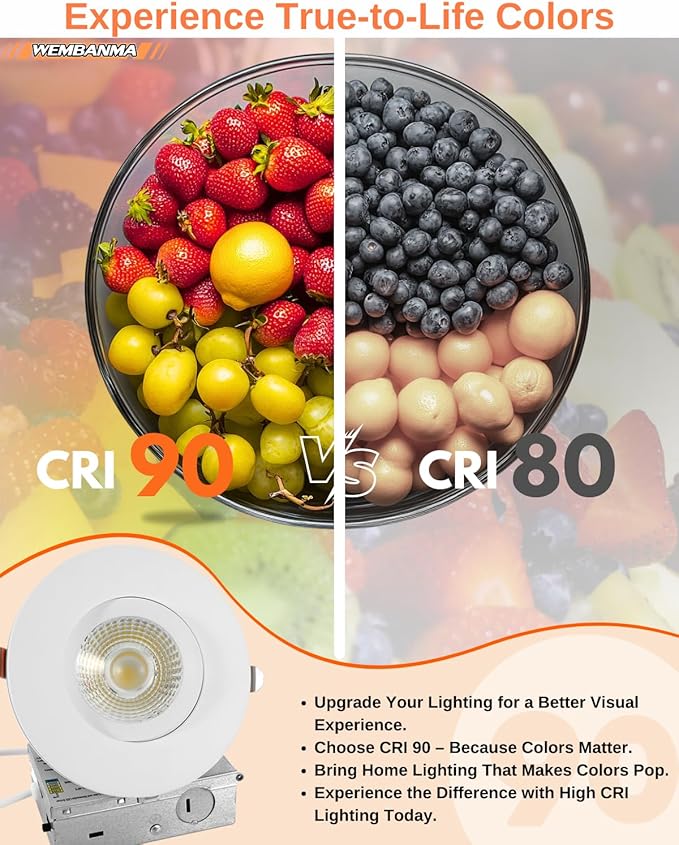 4 Inch Gimbal LED Recessed Light - with Night Light, 12W+3W 1100LM, Dimmable Canless Recessed Lighting 4 Inch, 5CCT+2000K Outdoor Soffit Lights, with Junction Box, White, 6 Pack