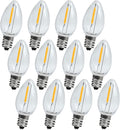 Night Light Bulb – C7 E12 LED Bulbs – Candelabra, 0.6 Watt Equivalent 7W Incandescent Bulb, Warm White 2700K, Window Candles & Chandeliers Replacement Bulb, 12 Pack