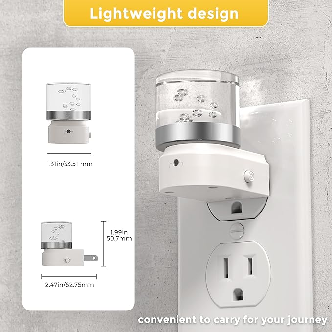 L LOHAS LED Night Light, Night Lights Plug into Wall, 3000K Soft Light LED NightLights, Built in Dusk to Dawn Sensor Bubble Wall light for Hallway, Bathroom, Rooms