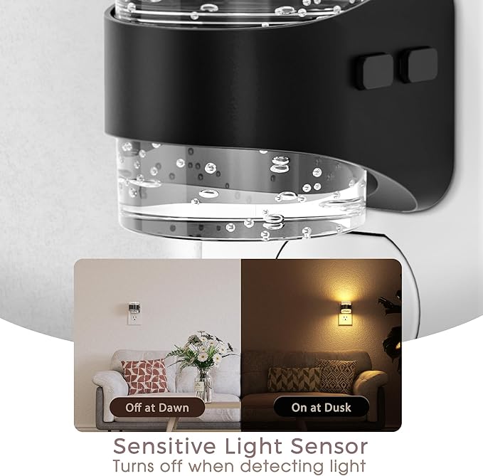 Briignite LED Night Light Plug into Wall, Dimmable Night Light with Bubble Design 3000K Warm & 5 Brightness Levels, Dusk to Dawn Sensor Nightlights for Kids Room, Nursery, Hallway, Bathroom, Bedroom