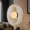 10" Artistic Alabaster Wall Sconce - Soft Diffused Lighting for Bedroom, Hallway & Living Room, Sculptural Design, G9 Bulb