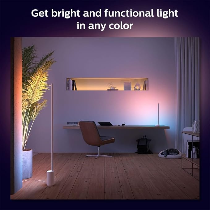 Philips Hue Signe Smart Floor Lamp, White - White and Color Ambiance LED Color-Changing Light - 1 Pack - Indoor - Control with Hue App - Works with Alexa, Google Assistant, and Apple Homekit