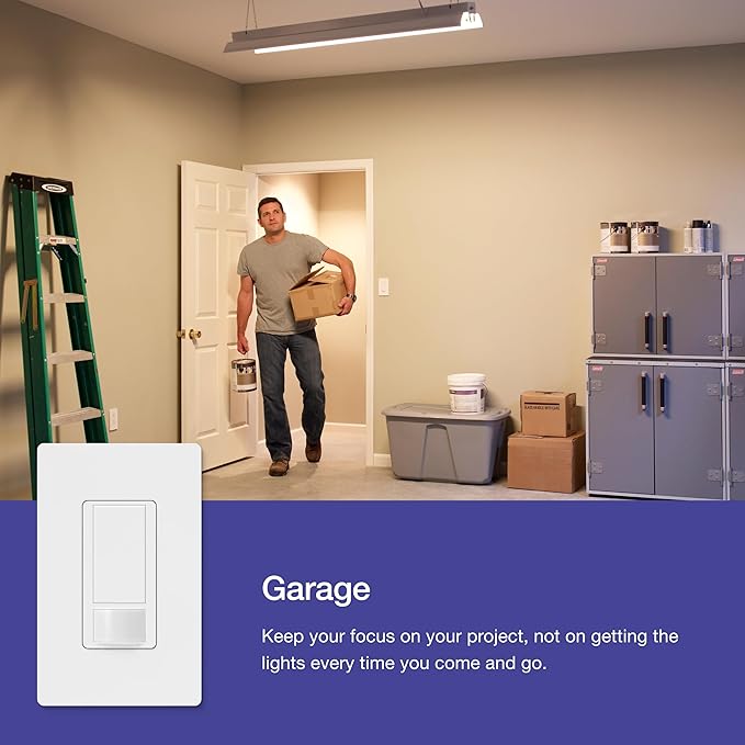 Lutron Maestro Motion Sensor Switch | 2 Amp, Single Pole | MS-OPS2-SW | Snow