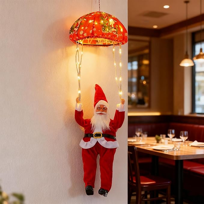 Christmas Solar Lights,LED 8-Mode Parachute,Santa Claus Outdoor Christmas Solar Lights | for Indoor Wall Living Room Garden Yard Patio Porch Pathway Holiday Party Decorations