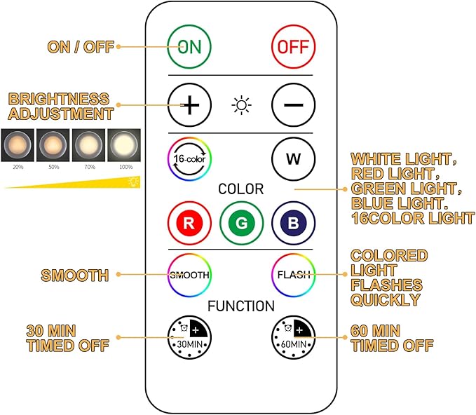 Wireless 16 Color Changing LED Puck Light 6 Pack LED Under Cabinet Lighting Closet Light Battery Powered Night Lights with Remote Control Dimmer & Timing Function