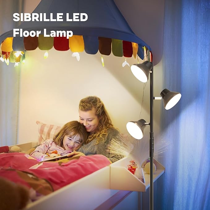 LED Floor Lamp, 36W Modern Floor Lamp with Remote & Touch Control, 4 Color Temperatures, Standing Lamp with 3 Rotatable Lights, Floor Lamps for Living Room, Bedroom, Office