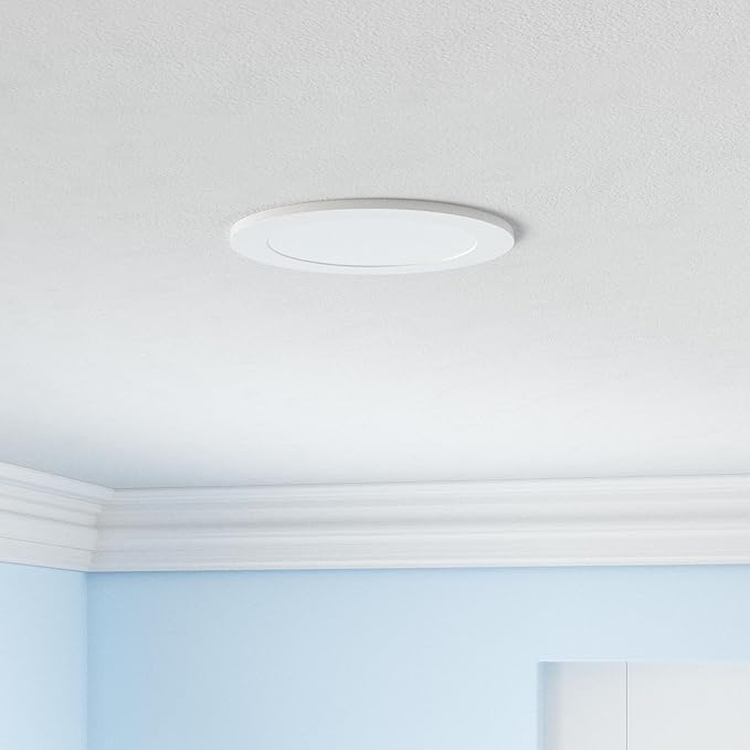 Ensenior 16 Pack 6 Inch LED Recessed Ceiling Light, Dimmable, 4000K Cool White, 1050LM 12W 120V, High Brightness Canless Wafer Downlight - ETL&FCC&IC