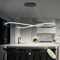 Black Modern Chandelier,Modern Led Pendant Light for Kitchen Island Lighting Dimmable Creative Snake-Shaped Twist Design Modern Led Chandelier for Dining Room Over Table