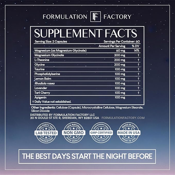The Night Before 10-in-1 Midnight Maximizer Sleep Aid, Stress Relief, Cognition, Relaxation, Recovery, Focus, Magnesium Glycinate, L-Theanine & More, (120 Capsules – 2 Month Supply)
