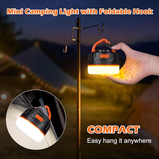 Sinvitron LED Camping Lantern Rechargeable with Remote Control - 1000LM 150H Runtime Tent Light, 5200mAh Water-Resistant Emergency Light for Hurricane Power Outages, Hiking Home